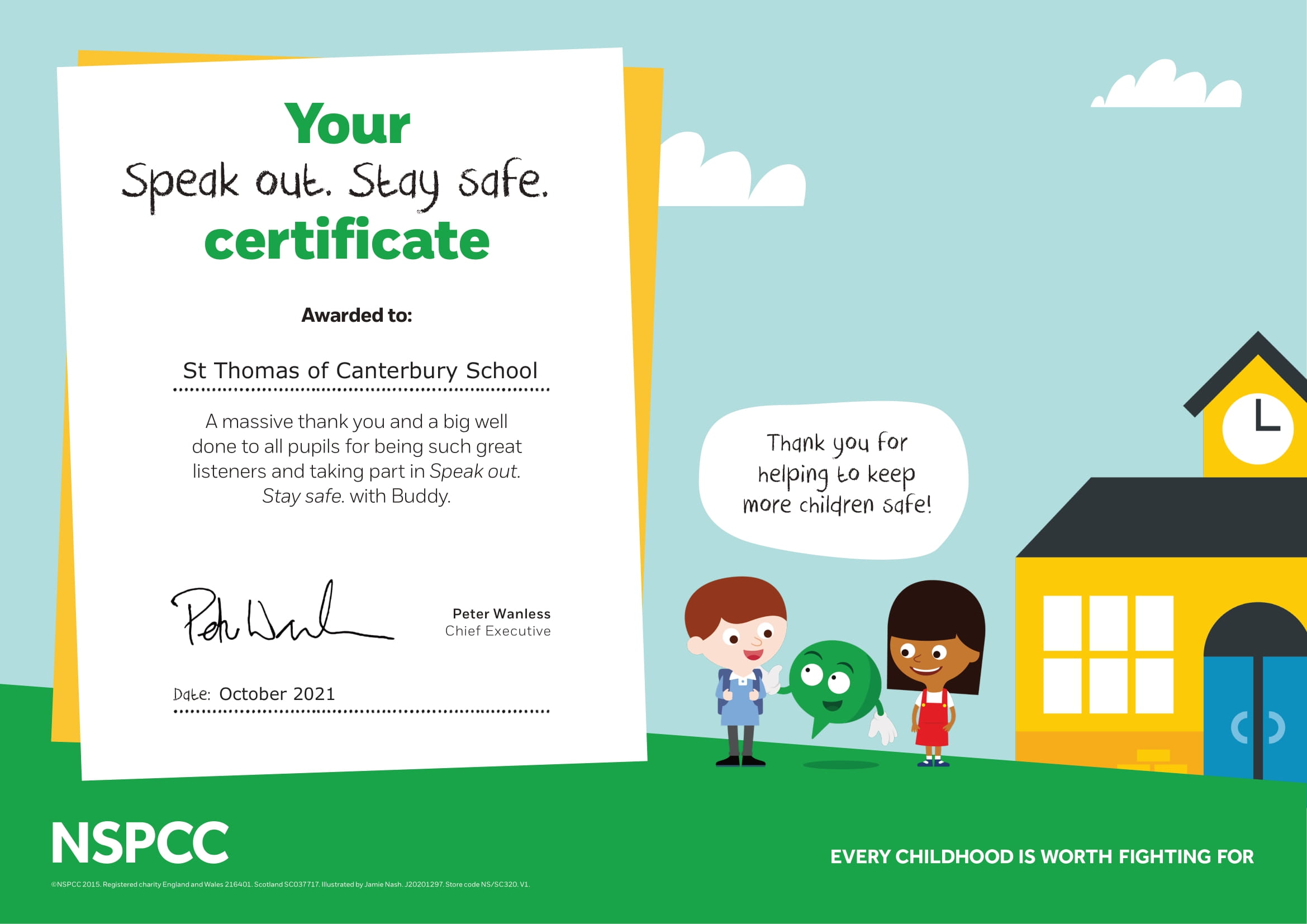 St Thomas certificate 1